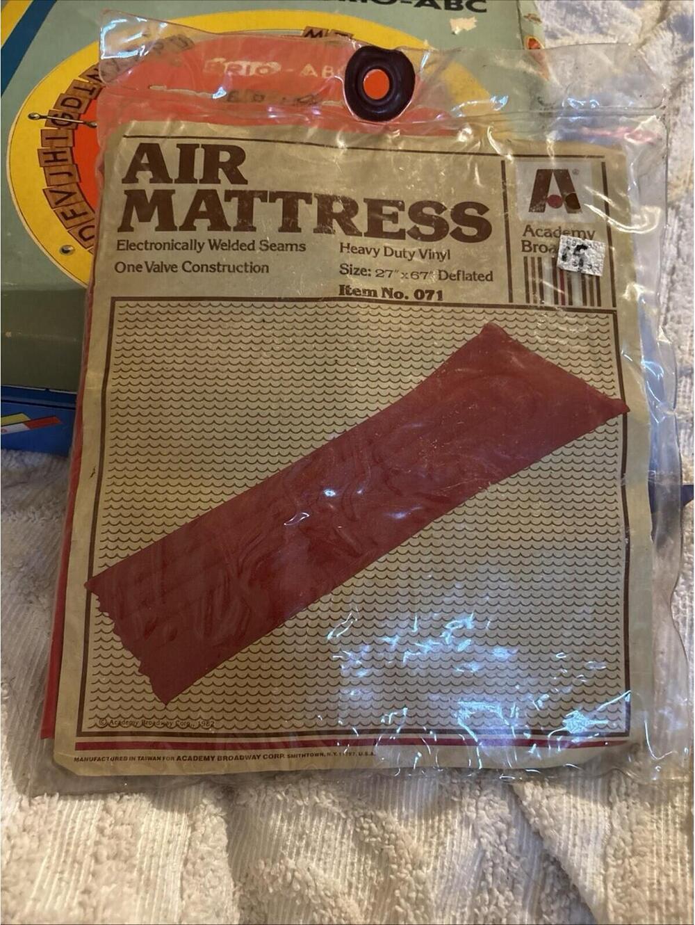 Vintage 1982 Academy Broadway Air Mattress - Heavy Duty Vinyl - Rare Collectible